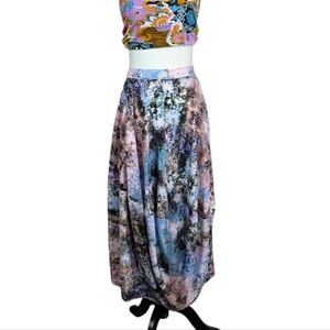 Samuel Dong Multicolor abstract print universe Artistic  Balloon Midi Skirt